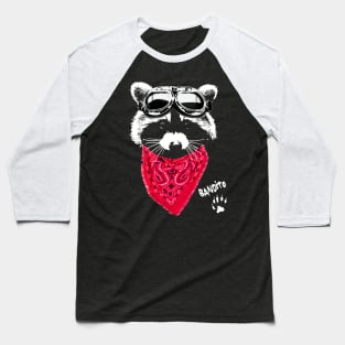 Raccoon Bandito in red scarf and goggles Baseball T-Shirt